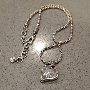 Brighton Reversible Crystal / Filigree Heart Necklace